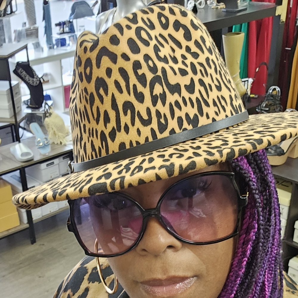 Leopard Fadora Hat